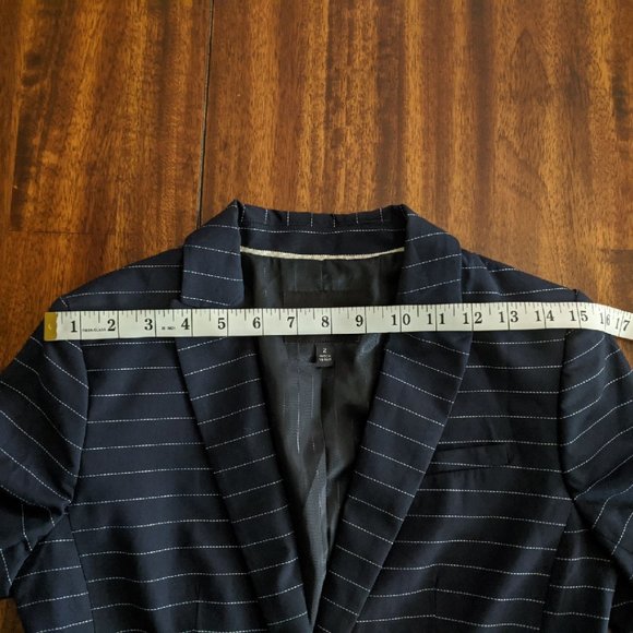 BANANA REPUBLIC Pinstripe Classic One Button Blazer Size 2 - Picture 5 of 15